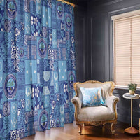 Federated States of Micronesia Merry Christmas Window Curtain Pacific Patchwork Xmas Vibes - Polynesian Pride