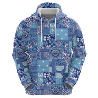 Federated States of Micronesia Merry Christmas Zip Hoodie Pacific Patchwork Xmas Vibes - Polynesian Pride