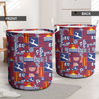 Kiribati Tekeraoi n te Kiritimati Laundry Basket Pacific Patchwork Xmas Vibes - Polynesian Pride