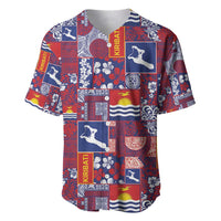 Kiribati Tekeraoi n te Kiritimati Baseball Jersey Pacific Patchwork Xmas Vibes - Polynesian Pride