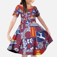 Kiribati Tekeraoi n te Kiritimati Family Matching Mermaid Dress and Hawaiian Shirt Pacific Patchwork Xmas Vibes LT9 Daughter's Dress Red - Polynesian Pride