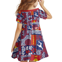 Kiribati Tekeraoi n te Kiritimati Family Matching Off Shoulder Maxi Dress and Hawaiian Shirt Pacific Patchwork Xmas Vibes - Polynesian Pride