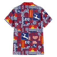 Kiribati Tekeraoi n te Kiritimati Family Matching Off Shoulder Maxi Dress and Hawaiian Shirt Pacific Patchwork Xmas Vibes - Polynesian Pride