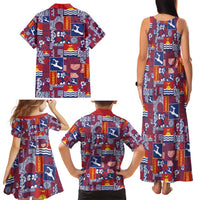 Kiribati Tekeraoi n te Kiritimati Family Matching Tank Maxi Dress and Hawaiian Shirt Pacific Patchwork Xmas Vibes - Polynesian Pride