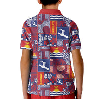 Kiribati Tekeraoi n te Kiritimati Kid Polo Shirt Pacific Patchwork Xmas Vibes LT9 - Polynesian Pride