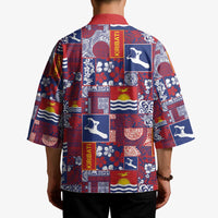 Kiribati Tekeraoi n te Kiritimati Kimono Pacific Patchwork Xmas Vibes - Polynesian Pride