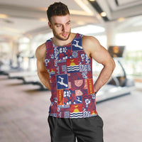 Kiribati Tekeraoi n te Kiritimati Men Tank Top Pacific Patchwork Xmas Vibes - Polynesian Pride