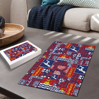 Kiribati Tekeraoi n te Kiritimati Puzzle Pacific Patchwork Xmas Vibes - Polynesian Pride