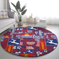 Kiribati Tekeraoi n te Kiritimati Round Carpet Pacific Patchwork Xmas Vibes - Polynesian Pride