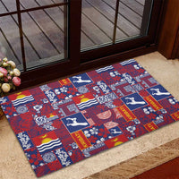 Kiribati Tekeraoi n te Kiritimati Rubber Doormat Pacific Patchwork Xmas Vibes - Polynesian Pride
