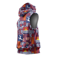 Kiribati Tekeraoi n te Kiritimati Sleeveless Hoodie Pacific Patchwork Xmas Vibes - Polynesian Pride