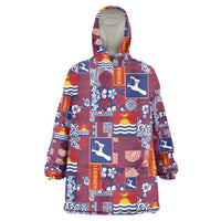 Kiribati Tekeraoi n te Kiritimati Wearable Blanket Hoodie Pacific Patchwork Xmas Vibes - Polynesian Pride