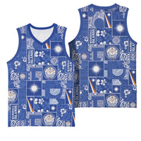 Marshall Islands Merry Christmas Basketball Jersey Pacific Patchwork Xmas Vibes - Polynesian Pride