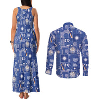 Marshall Islands Merry Christmas Couples Matching Tank Maxi Dress and Long Sleeve Button Shirt Pacific Patchwork Xmas Vibes - Polynesian Pride