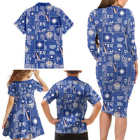 Marshall Islands Merry Christmas Family Matching Long Sleeve Bodycon Dress and Hawaiian Shirt Pacific Patchwork Xmas Vibes - Polynesian Pride