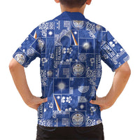 Marshall Islands Merry Christmas Family Matching Off The Shoulder Long Sleeve Dress and Hawaiian Shirt Pacific Patchwork Xmas Vibes - Polynesian Pride