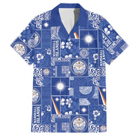 Marshall Islands Merry Christmas Family Matching Off The Shoulder Long Sleeve Dress and Hawaiian Shirt Pacific Patchwork Xmas Vibes - Polynesian Pride