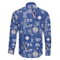 Marshall Islands Merry Christmas Family Matching Off The Shoulder Long Sleeve Dress and Hawaiian Shirt Pacific Patchwork Xmas Vibes - Polynesian Pride