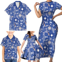 Marshall Islands Merry Christmas Family Matching Short Sleeve Bodycon Dress and Hawaiian Shirt Pacific Patchwork Xmas Vibes - Polynesian Pride