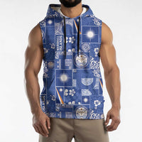 Marshall Islands Merry Christmas Sleeveless Hoodie Pacific Patchwork Xmas Vibes - Polynesian Pride