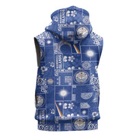 Marshall Islands Merry Christmas Sleeveless Zip Hoodie Pacific Patchwork Xmas Vibes - Polynesian Pride