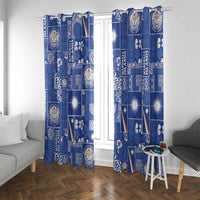 Marshall Islands Merry Christmas Window Curtain Pacific Patchwork Xmas Vibes - Polynesian Pride