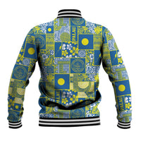 Palau Ungil Kurismas Baseball Jacket Pacific Patchwork Xmas Vibes - Polynesian Pride