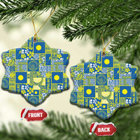 Palau Ungil Kurismas Ceramic Ornament Pacific Patchwork Xmas Vibes - Polynesian Pride