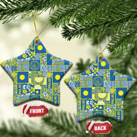 Palau Ungil Kurismas Ceramic Ornament Pacific Patchwork Xmas Vibes - Polynesian Pride