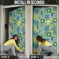 Palau Ungil Kurismas Door Cover Pacific Patchwork Xmas Vibes - Polynesian Pride