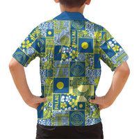 Palau Ungil Kurismas Family Matching Long Sleeve Bodycon Dress and Hawaiian Shirt Pacific Patchwork Xmas Vibes LT9 - Polynesian Pride