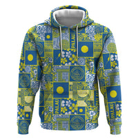Palau Ungil Kurismas Hoodie Pacific Patchwork Xmas Vibes - Polynesian Pride