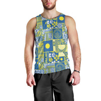 Palau Ungil Kurismas Men Tank Top Pacific Patchwork Xmas Vibes - Polynesian Pride