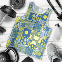 Palau Ungil Kurismas Men Tank Top Pacific Patchwork Xmas Vibes - Polynesian Pride