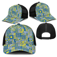 Palau Ungil Kurismas Mesh Trucker Cap Pacific Patchwork Xmas Vibes - Polynesian Pride