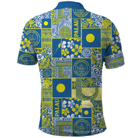 Palau Ungil Kurismas Polo Shirt Pacific Patchwork Xmas Vibes - Polynesian Pride