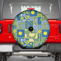 Palau Ungil Kurismas Spare Tire Cover Pacific Patchwork Xmas Vibes - Polynesian Pride