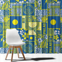Palau Ungil Kurismas Window Curtain Pacific Patchwork Xmas Vibes - Polynesian Pride