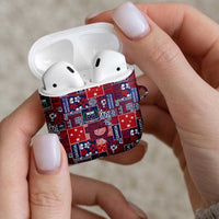 Red Samoa Manuia Le Kerisimasi AirPods Case Pacific Patchwork Xmas Vibes - Polynesian Pride
