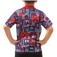 Red Samoa Manuia Le Kerisimasi Family Matching Mermaid Dress and Hawaiian Shirt Pacific Patchwork Xmas Vibes LT9 - Polynesian Pride
