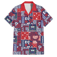 Red Samoa Manuia Le Kerisimasi Family Matching Summer Maxi Dress and Hawaiian Shirt Pacific Patchwork Xmas Vibes LT9 Dad's Shirt - Short Sleeve Red - Polynesian Pride
