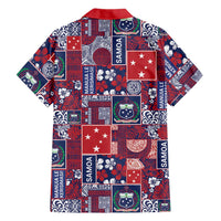 Red Samoa Manuia Le Kerisimasi Family Matching Tank Maxi Dress and Hawaiian Shirt Pacific Patchwork Xmas Vibes LT9 - Polynesian Pride