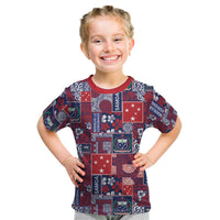 Red Samoa Manuia Le Kerisimasi Kid T Shirt Pacific Patchwork Xmas Vibes LT9 Red - Polynesian Pride