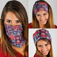 Red Samoa Manuia Le Kerisimasi Neck Gaiter Pacific Patchwork Xmas Vibes - Polynesian Pride