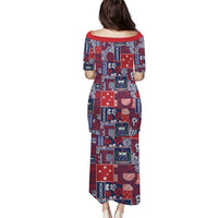 Red Samoa Manuia Le Kerisimasi Puletasi Pacific Patchwork Xmas Vibes LT9 - Polynesian Pride