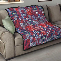 Red Samoa Manuia Le Kerisimasi Quilt Pacific Patchwork Xmas Vibes - Polynesian Pride