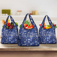 Blue Samoa Manuia Le Kerisimasi Grocery Bag Pacific Patchwork Xmas Vibes - Polynesian Pride
