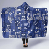 Blue Samoa Manuia Le Kerisimasi Hooded Blanket Pacific Patchwork Xmas Vibes - Polynesian Pride