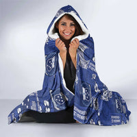 Blue Samoa Manuia Le Kerisimasi Hooded Blanket Pacific Patchwork Xmas Vibes - Polynesian Pride