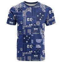 Blue Samoa Manuia Le Kerisimasi T Shirt Pacific Patchwork Xmas Vibes - Polynesian Pride